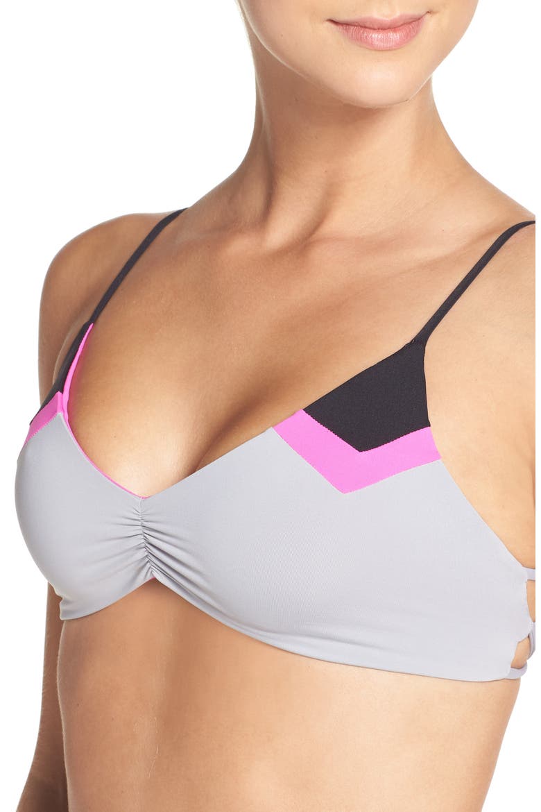 L Space 'Haley' Reversible Bikini Top, Alternate, color, FOG GREY
