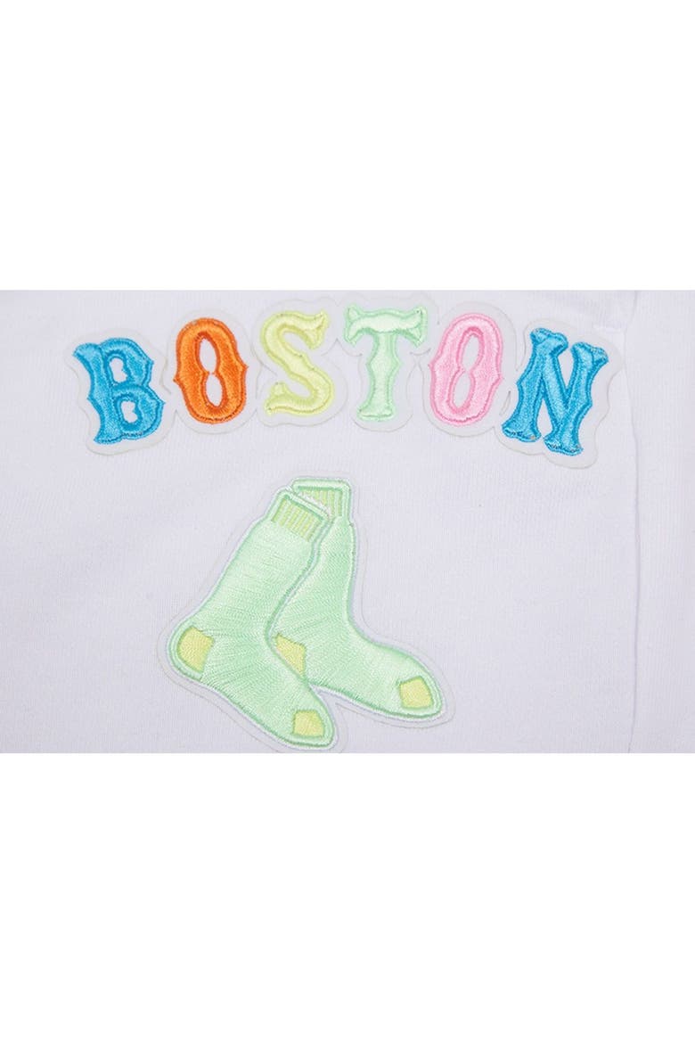 Women's Pro Standard  White Boston Red Sox Washed Neon Shorts, Alternate, color, White