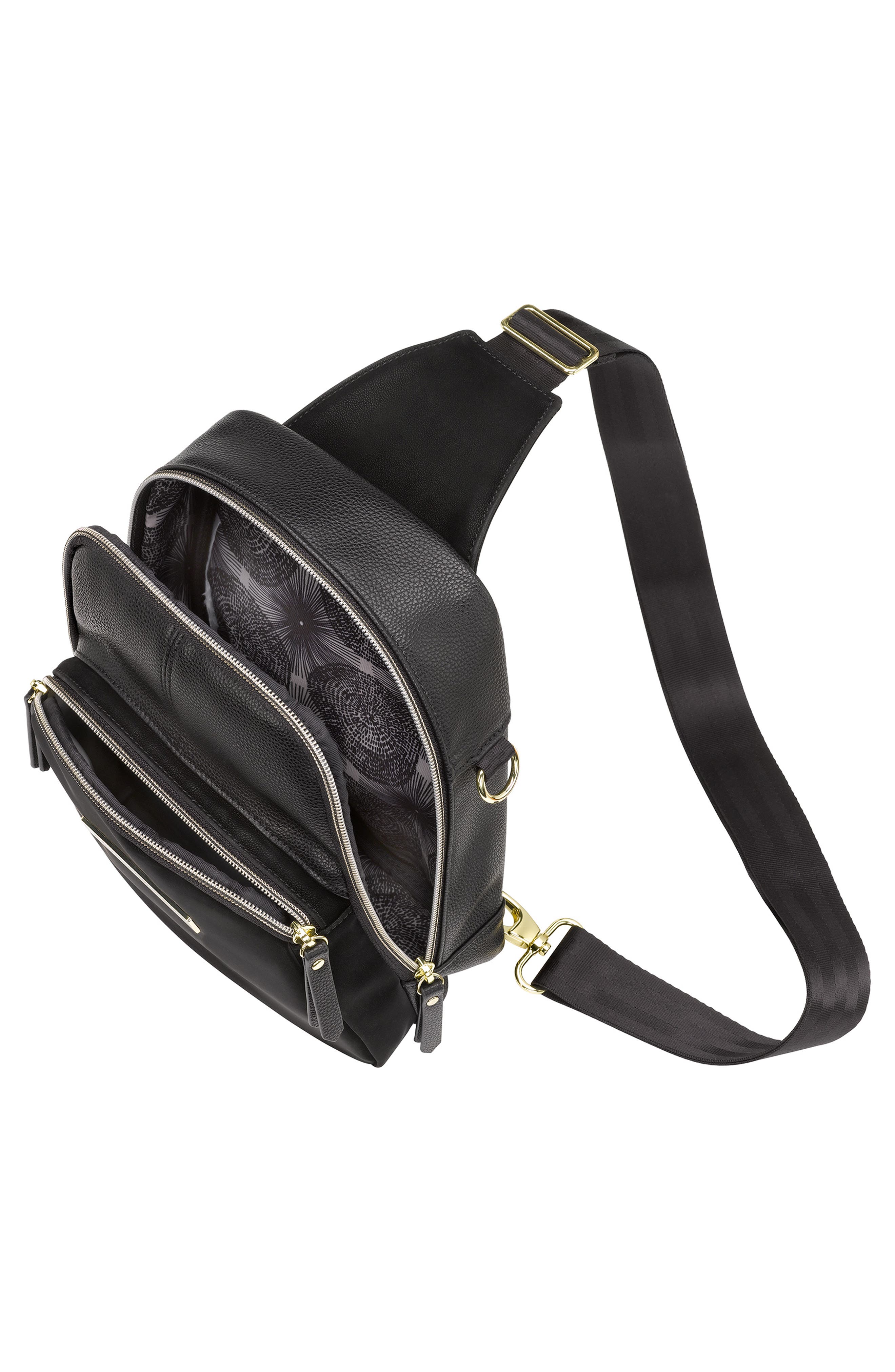 Petunia Pickle Bottom Crisscross Sling Bag, Alternate, color, Black