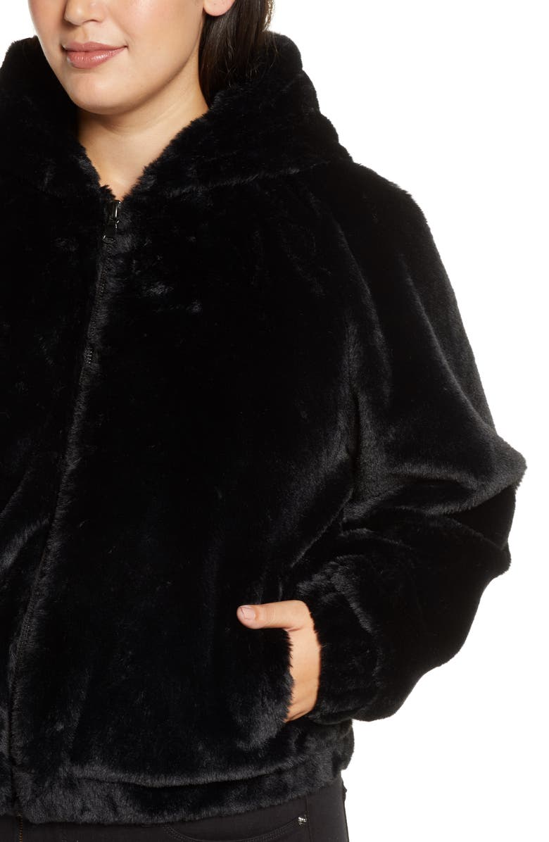 Coldesina Faux Fur Bomber Jacket, Alternate, color, 