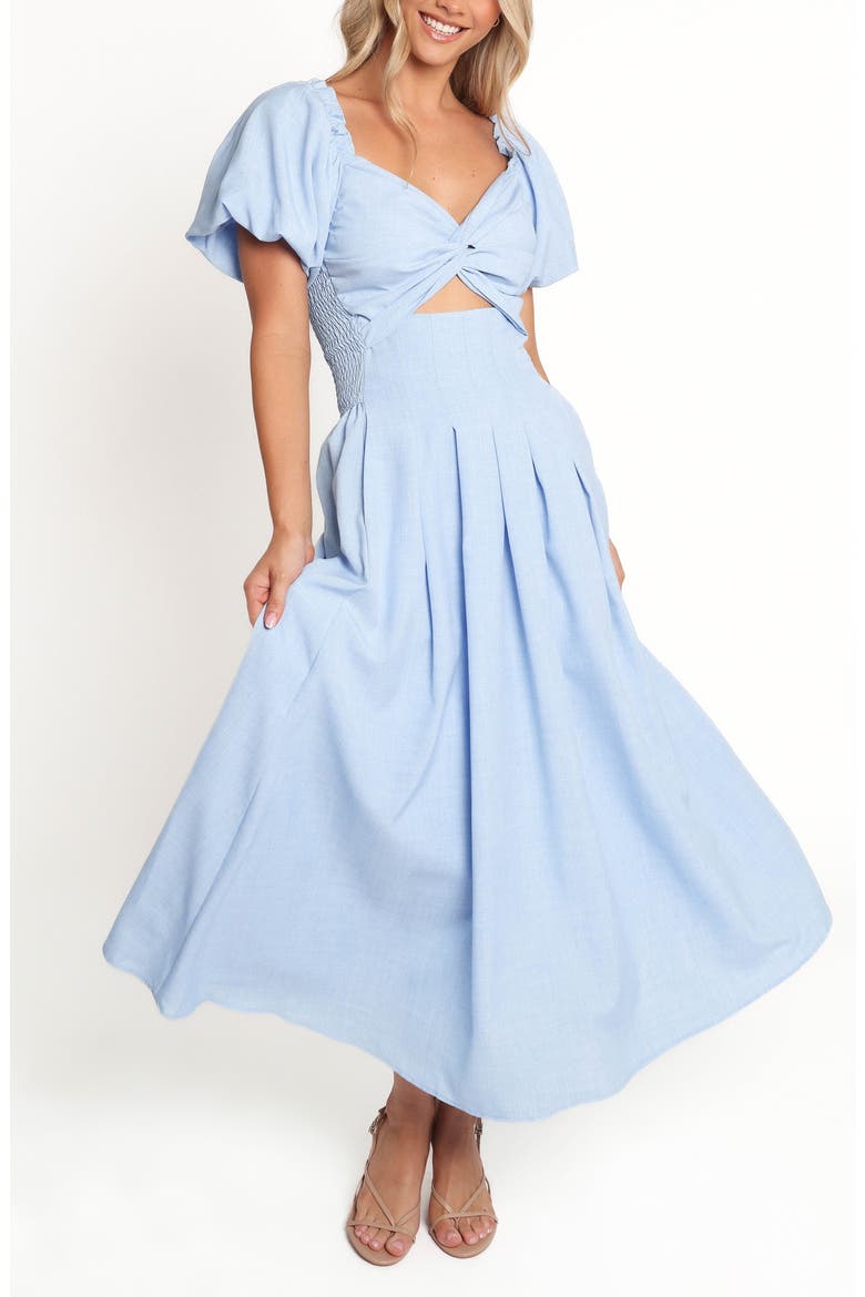 Cintra Puff Sleeve Maxi Dress, Main, color, BLUE