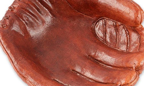 Bey-berk Baseball Glove Trinket Bowl In Brown