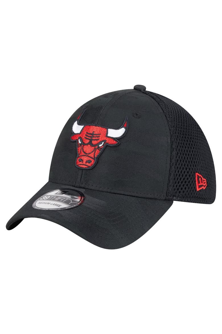 Men's New Era  Black Chicago Bulls Subtle Camo 39THIRTY Flex Hat, Alternate, color, Black