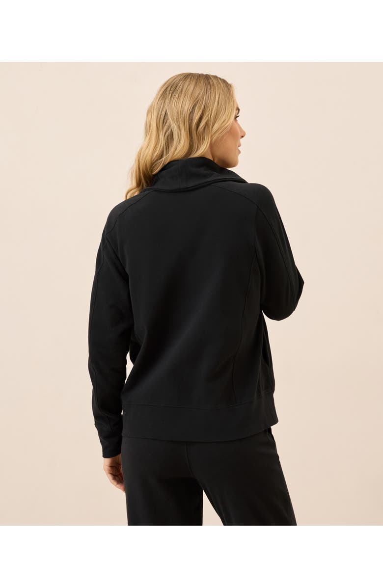 Pact Organic Cotton CloudKnit Zip Jacket, Alternate, color, Black
