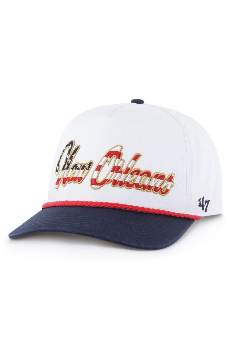 '47 Men's '47 White New Orleans Saints Patriotic Overhand Hitch Adjustable Hat, Main, color, White