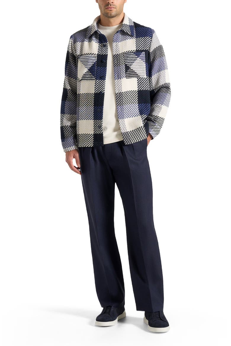 Rune Unisex Check Overshirt, Alternate, color, Navy