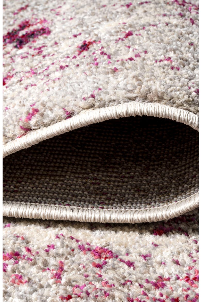 Contemporary POP Modern Abstract Vintage Faded Area Rug, Alternate, color, Maroon/Gray