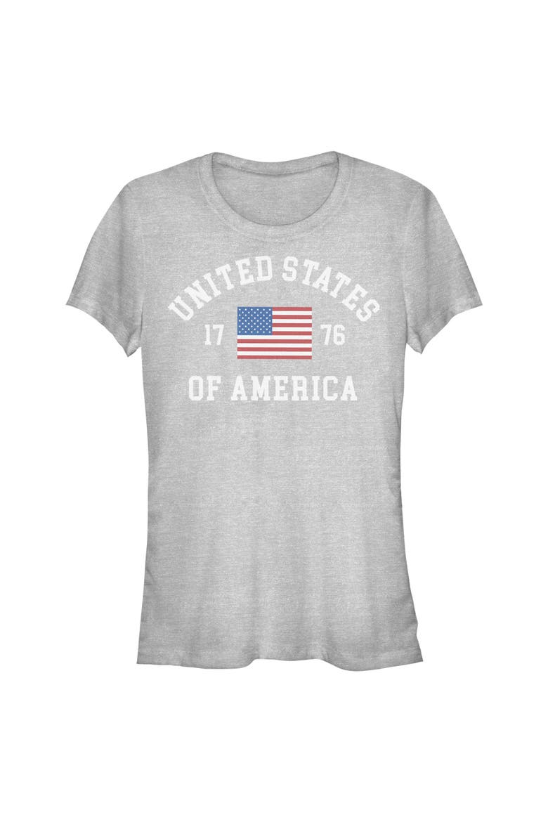 Juniors Lost Gods United States of America 1776 Flag T Shirt, Main, color, Athletic Heather