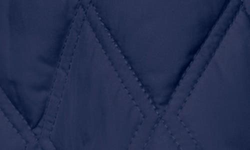 Bernardo Diamond Quilted Hooded Liner Jacket In Navy
