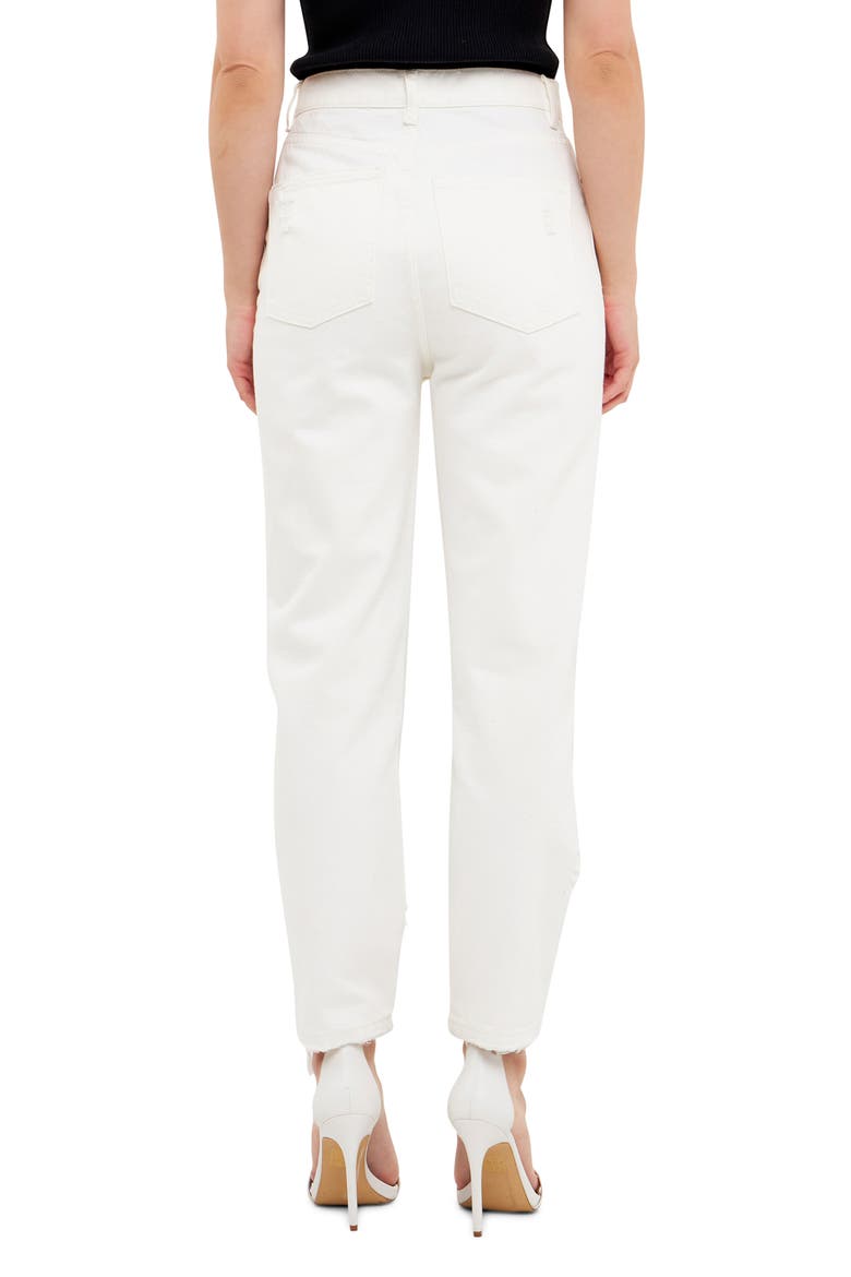 Ripped Straight Leg Nonstretch Jeans, Alternate, color, WHITE