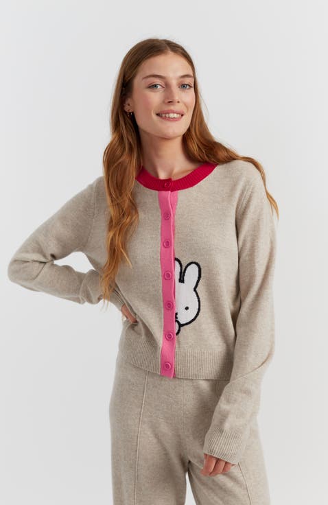 Miffy Peek-Placket Wool-Cashmere Sweater