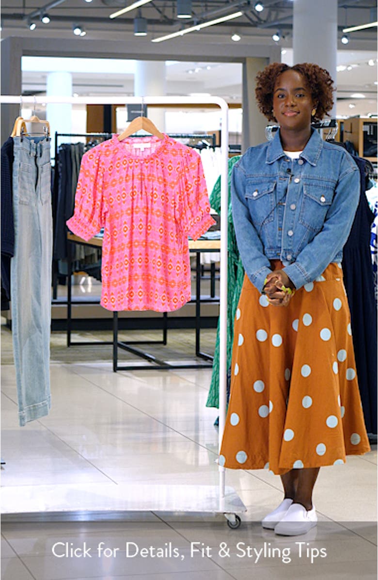 Mirany Ikat Bindy Puff Sleeve Top, sales video thumbnail