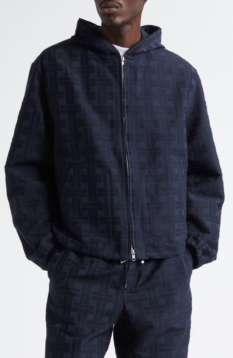 KENZO Weave Jacquard Hooded Jacket, Main, color, 