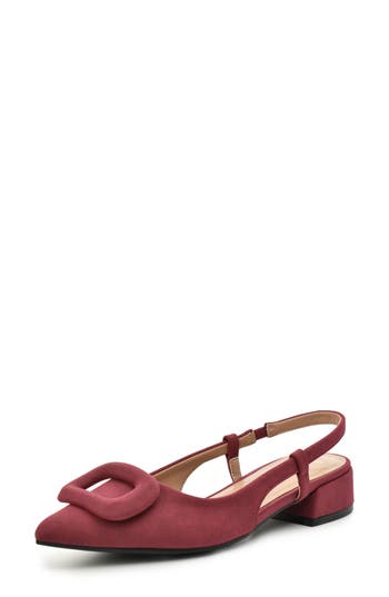 Nicole Miller Frame Slingback Pump In Burgundy Nubuck