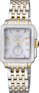 GV2 Women's Bari Mother of Pearl Diamond Bracelet Watch, 34mm x 30mm