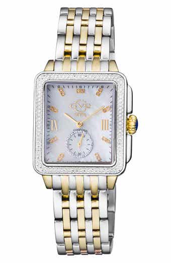 GV2 Women's Bari Mother of Pearl Diamond Bracelet Watch, 34mm x 30mm