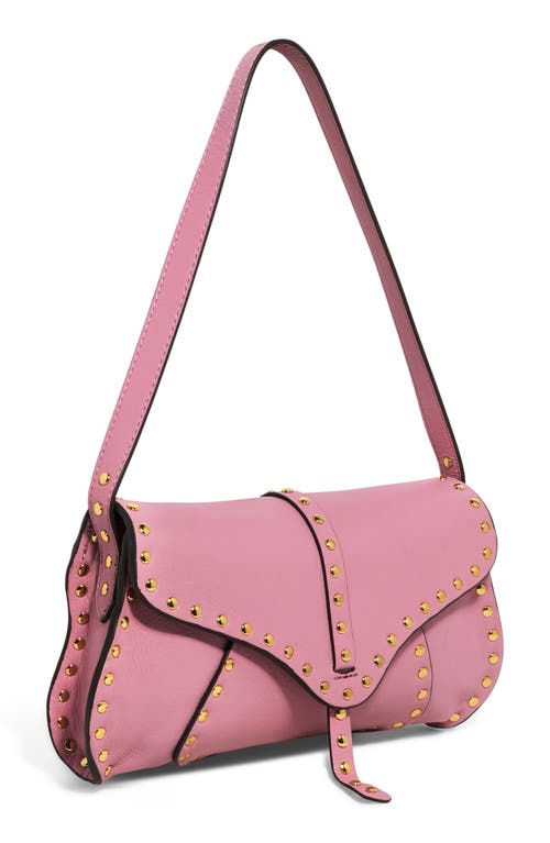Aimee Armour Leather Baguette Shoulder Bag In Pink