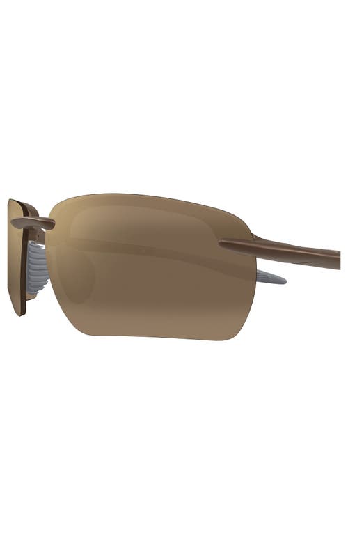 Maui Jim Ho'okipa Ultra G 65mm Oversize Polarizedplus2® Rectangular Sunglasses In Brown