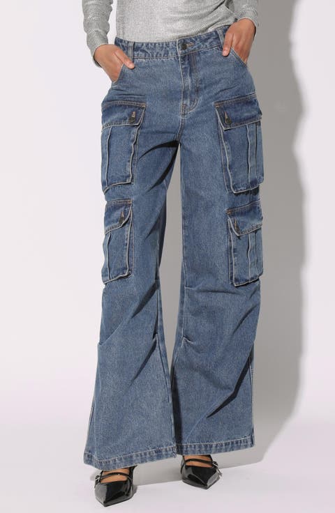 Tyree High Waist Wide Leg Cargo Jeans