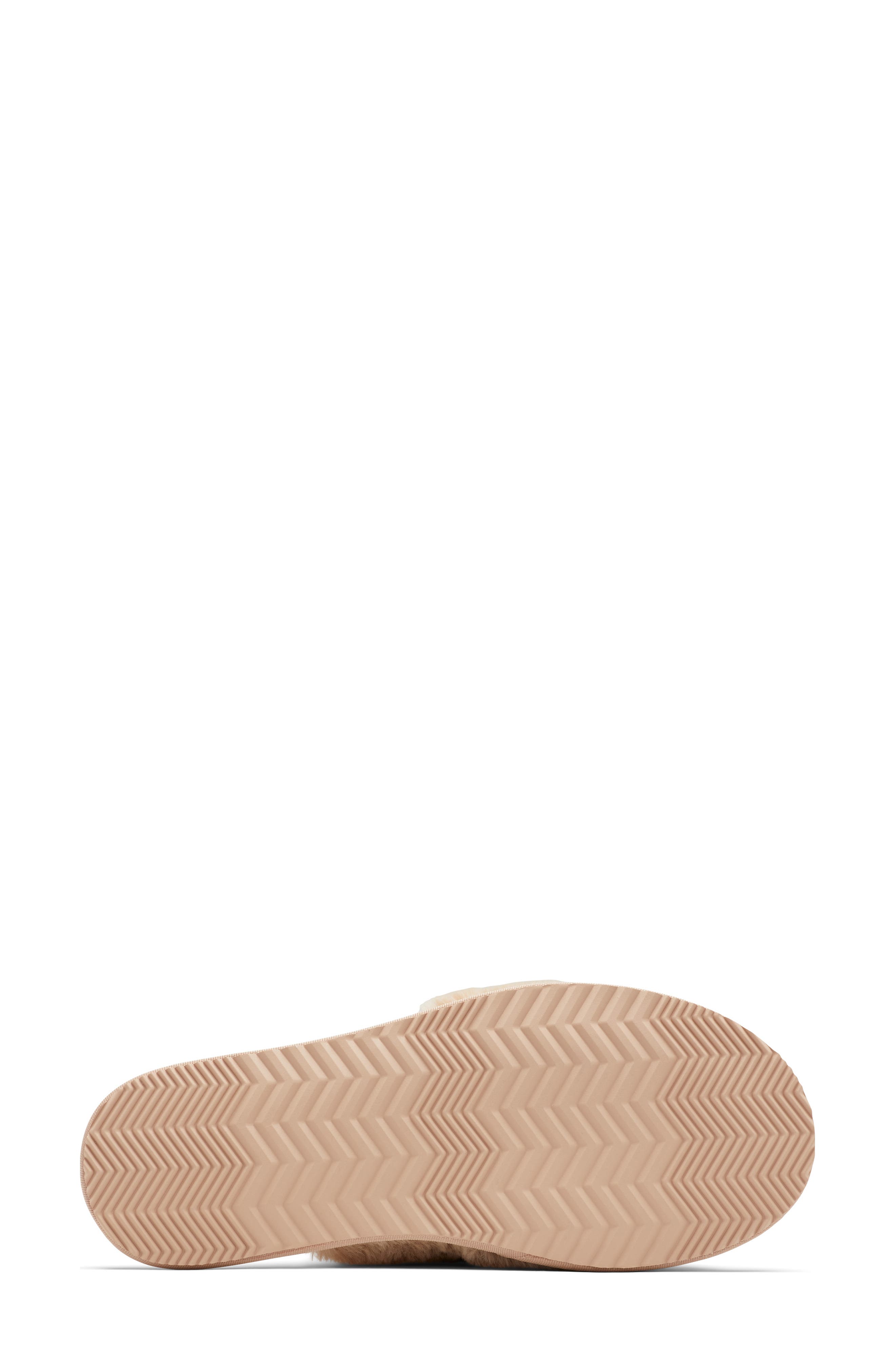 SOREL Go Mail Run Faux Fur Slide Slipper, Alternate, color, Natural Tan/ Sea Sal