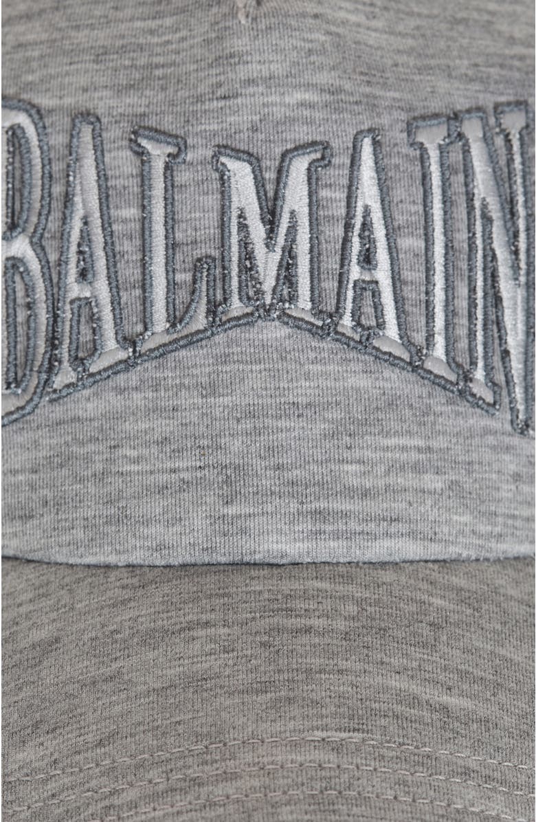 Balmain Embroidered jersey cap, Alternate, color, Grey