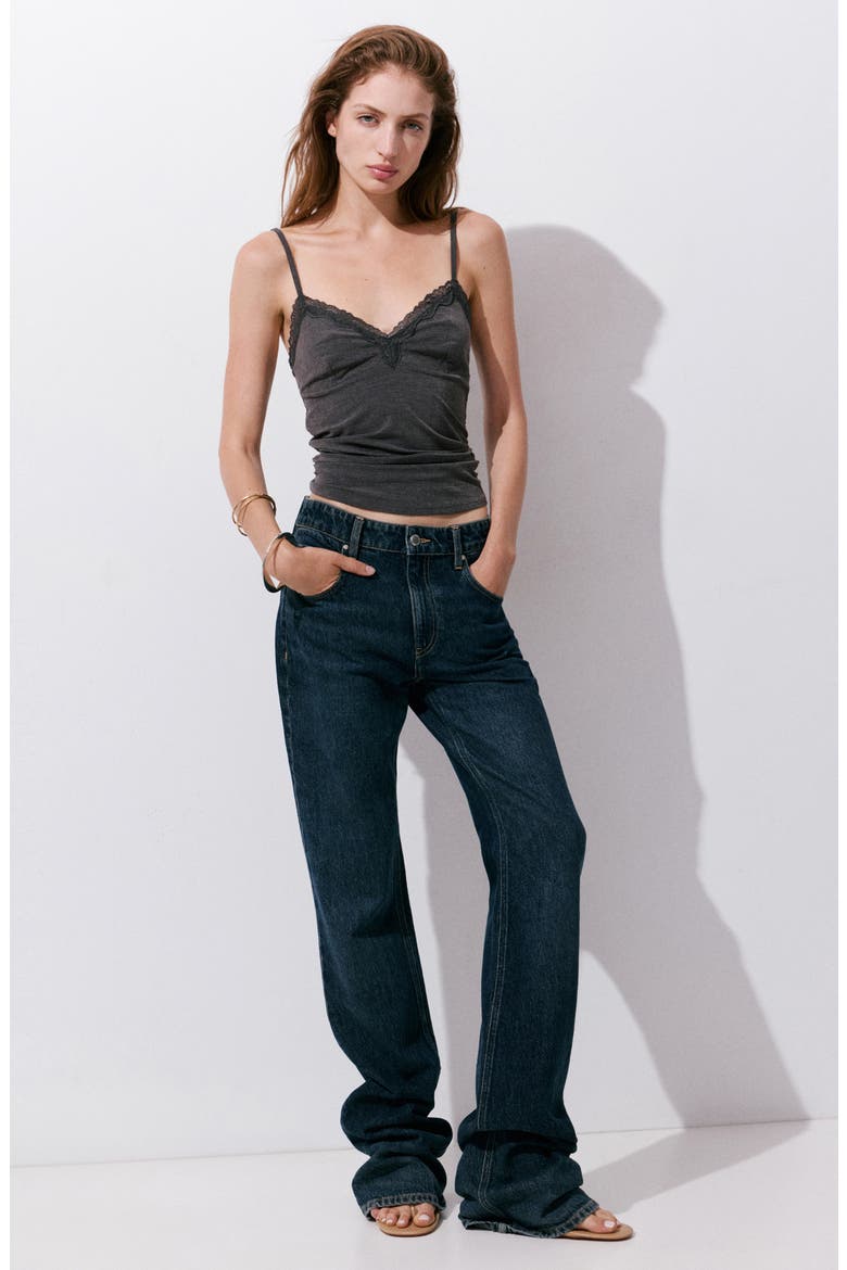 Lace Trim Camisole, Alternate, color, GREY