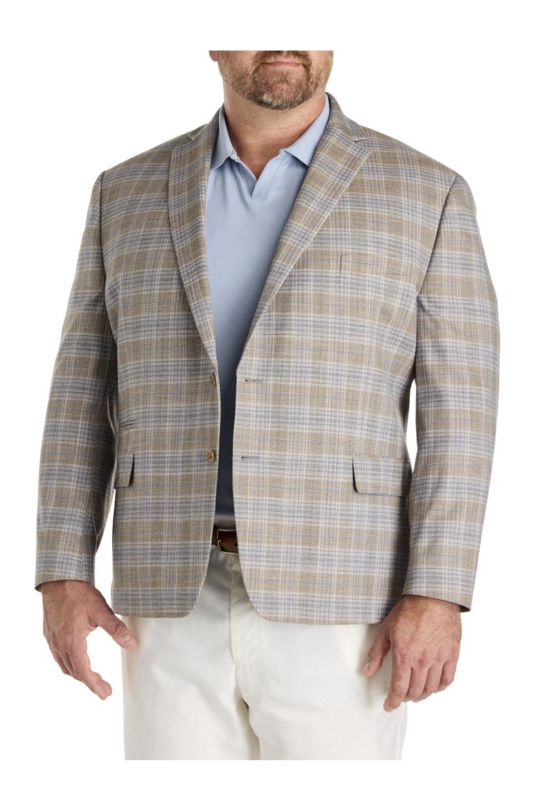 Big & Tall Plaid Sport Coat, Main, color, TAN