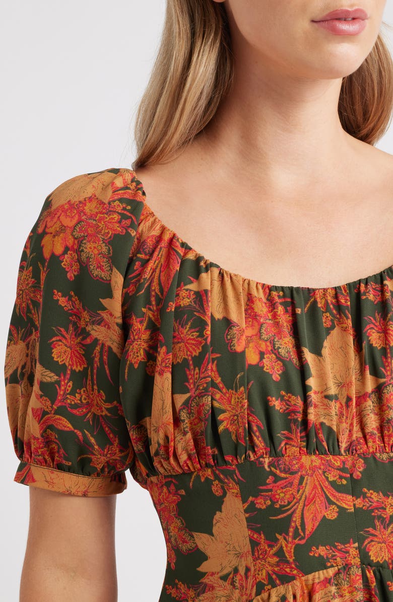 Chelsea28 Floral Fit & Flare Midi Dress, Alternate, color, Green Zelda Boho