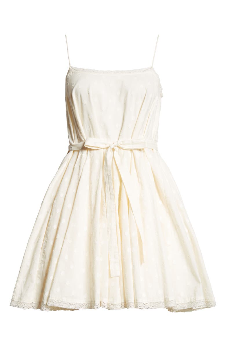 Ulla Johnson Beatriz Dot Jacquard Cotton Dress, Alternate, color, Pristine