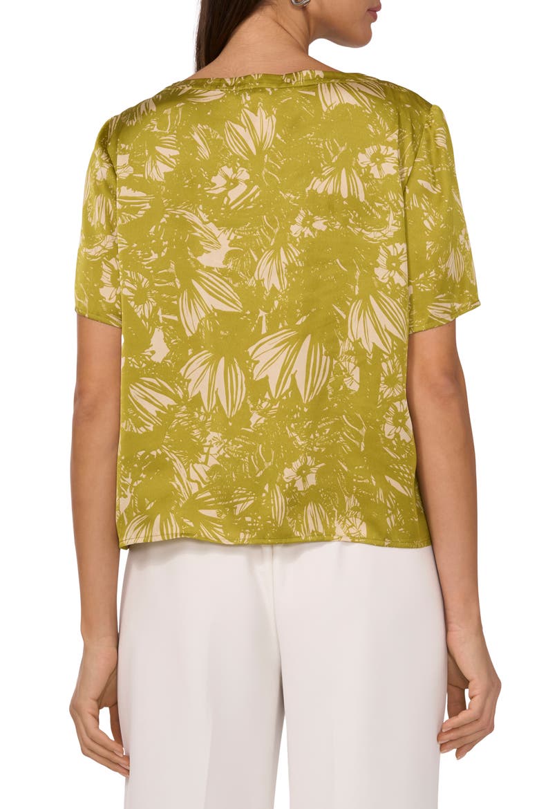 Floral Short Sleeve Top, Alternate, color, GREEN OASIS