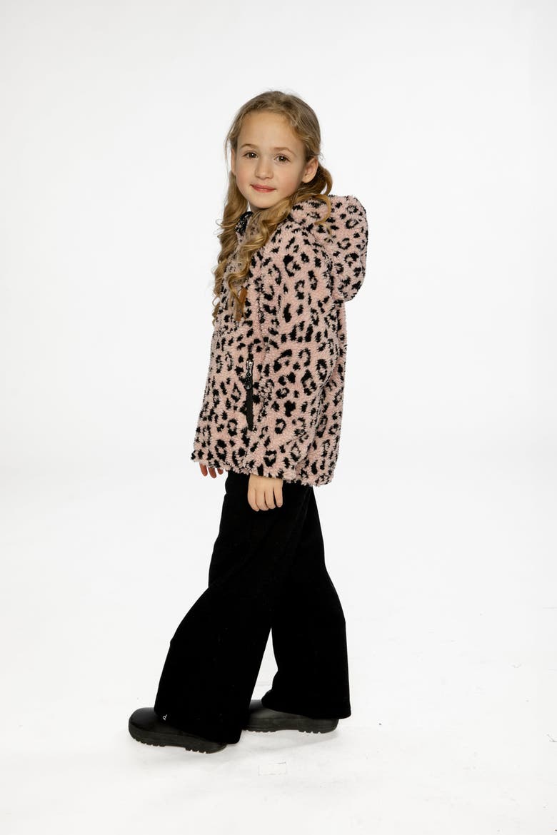 Reversible Mid-Season Hooded Fleece Jacket, Alternate, color, Black and Pink