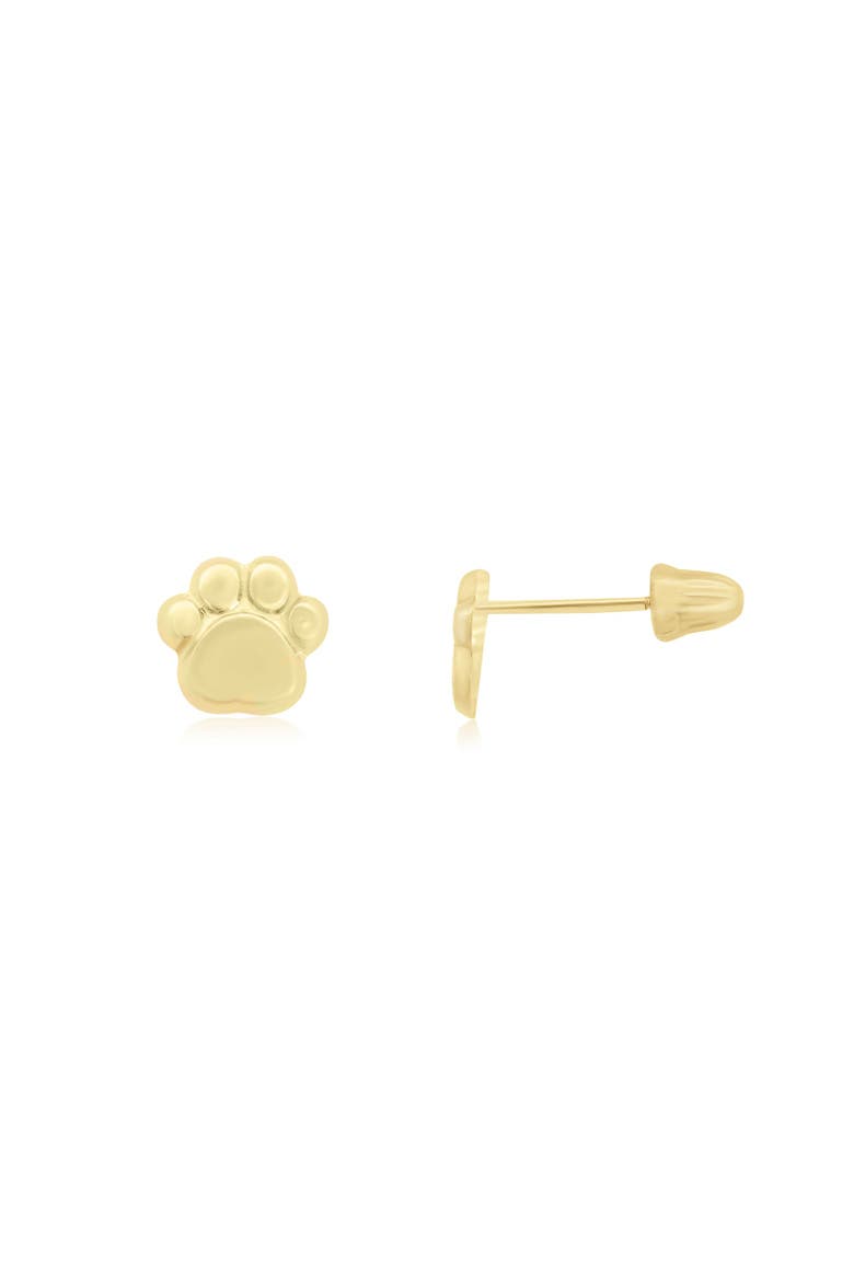 Baby Paw Screw Back Stud Earrings, Main, color, Yellow Gold