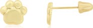 The Lovery Fine Jewelry Baby Paw Screw Back Stud Earrings
