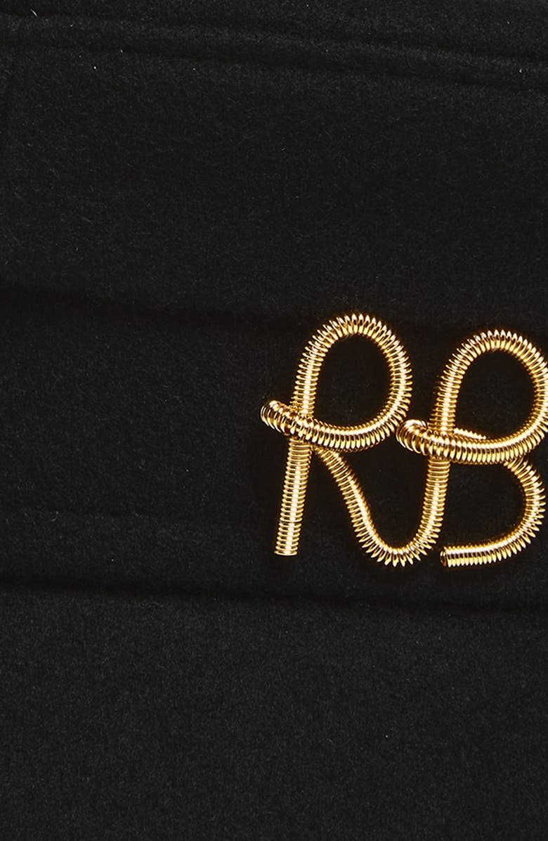 Ruslan Baginskiy Piercing Inspired Wool Baker Boy Cap, Alternate, color, Black