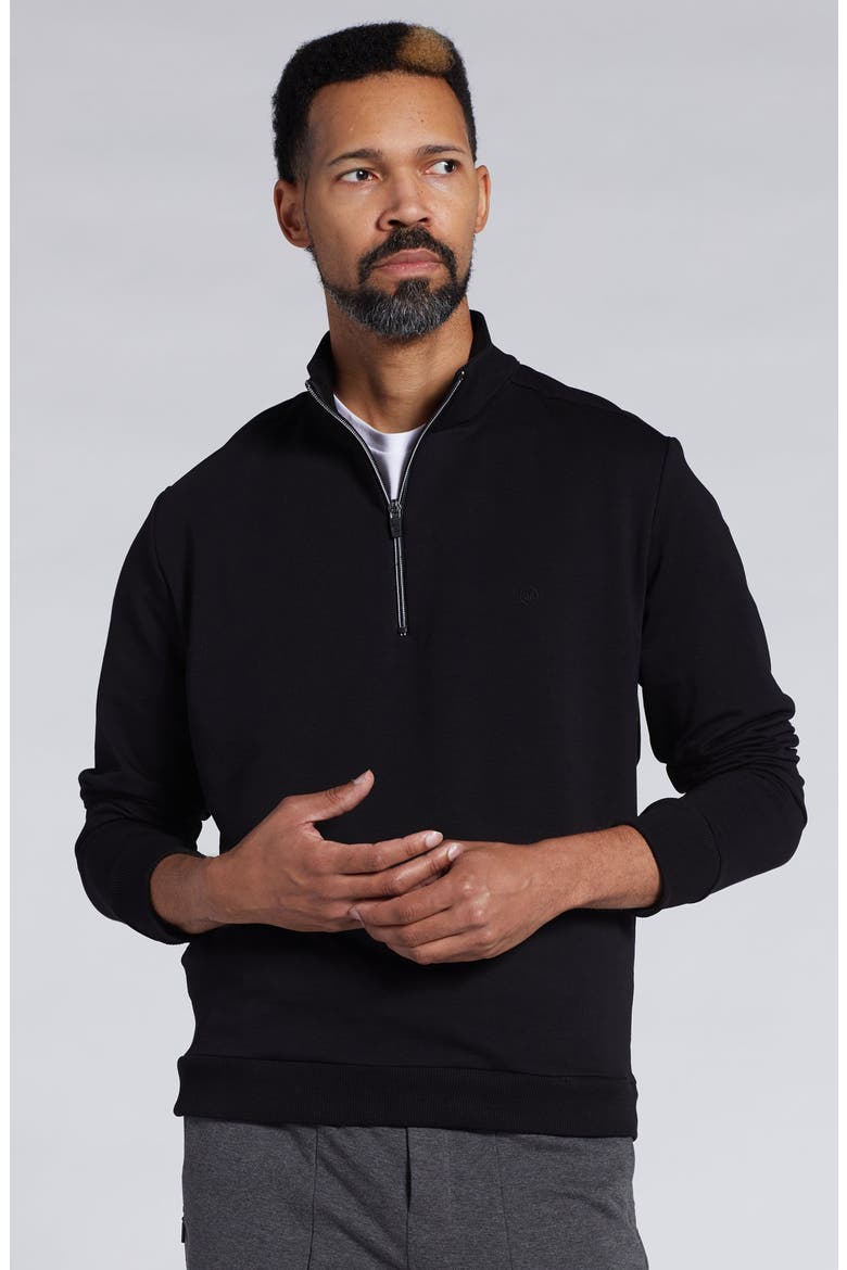 Mario Quarter Zip Sweatshirt, Alternate, color, BLACK