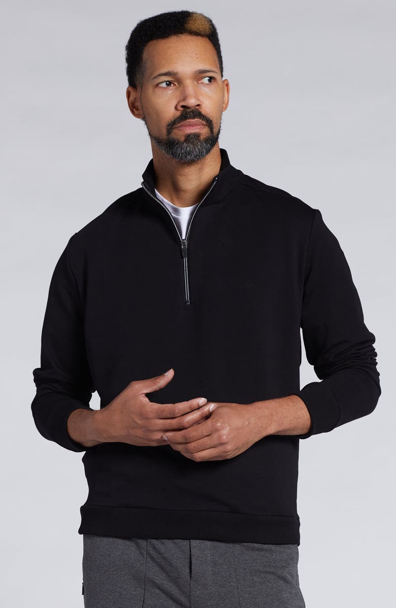 PINO BY PINOPORTE Mario Quarter Zip Sweatshirt, Alternate, color, Black
