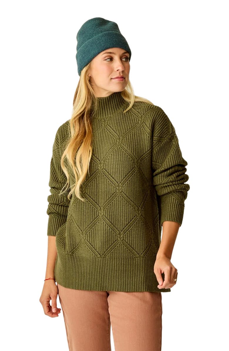 Carve Designs Woodward Allover Sweater, Main, color, Fir Heather
