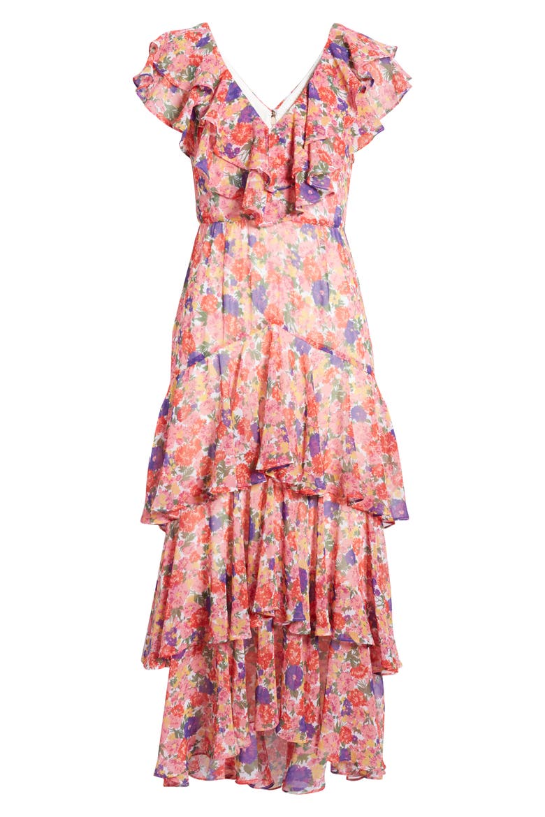 Chelsea Tiered Ruffle Maxi Dress, Alternate, color, RAINBOW CARNATIONS