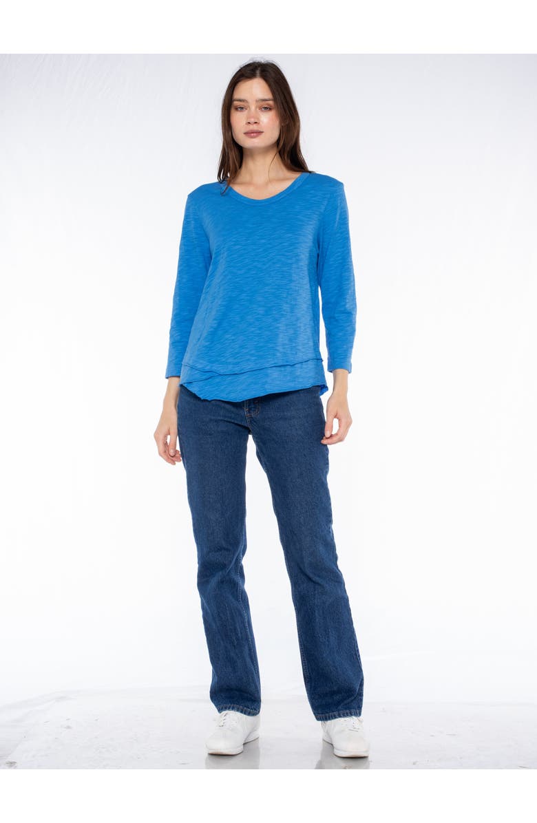 WILT Clothing Shrunken Crew 3/4 Sleeve Mock Layer Tee, Alternate, color, Black