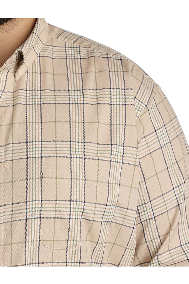 Big & Tall Large Plaid Sport Shirt, Alternate, color, TAN