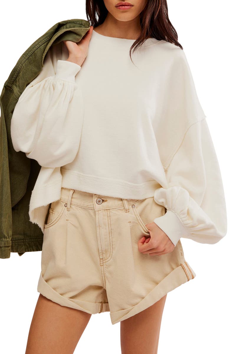 Free People Trish Balloon Sleeve Sweatshirt, Main, color,