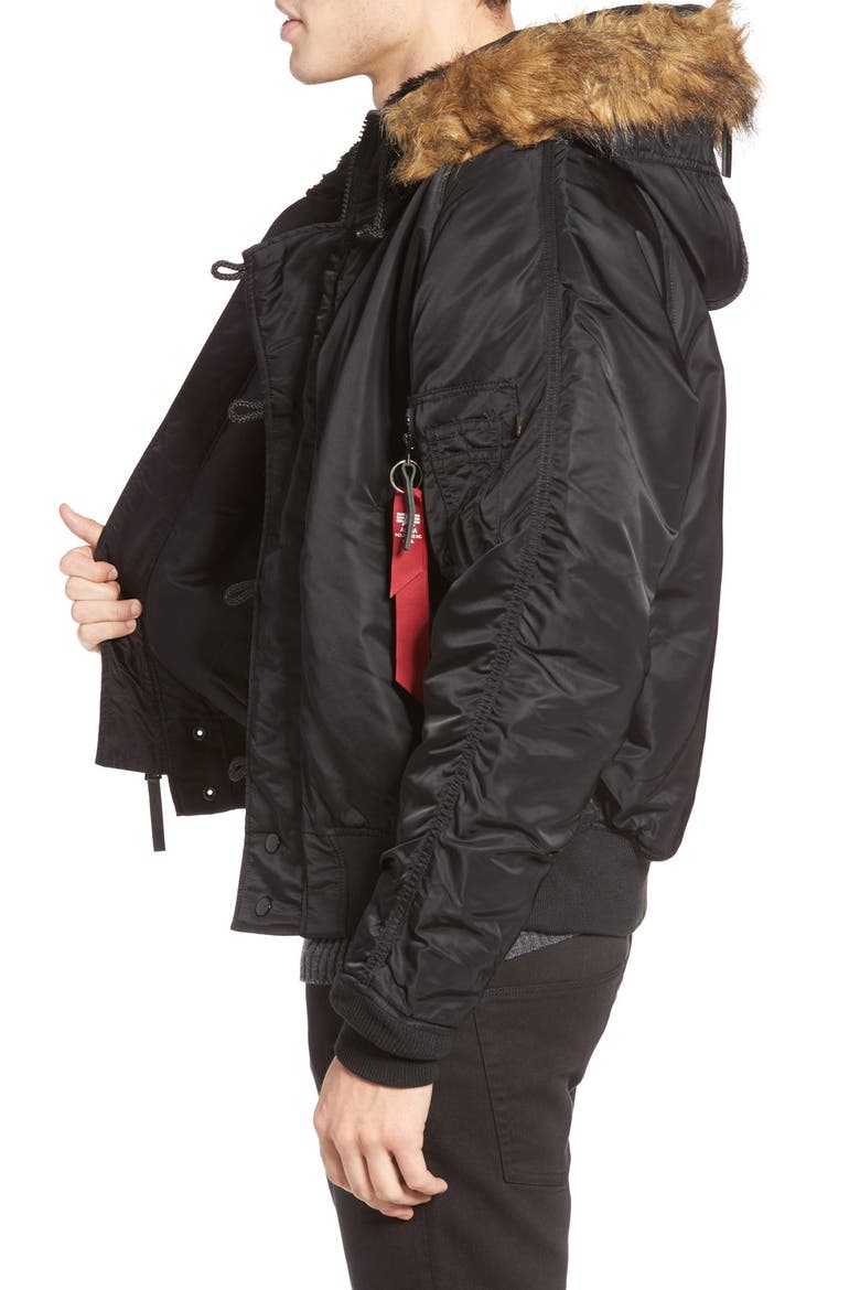 N-2B Short Hooded Parka, Alternate, color, BLACK
