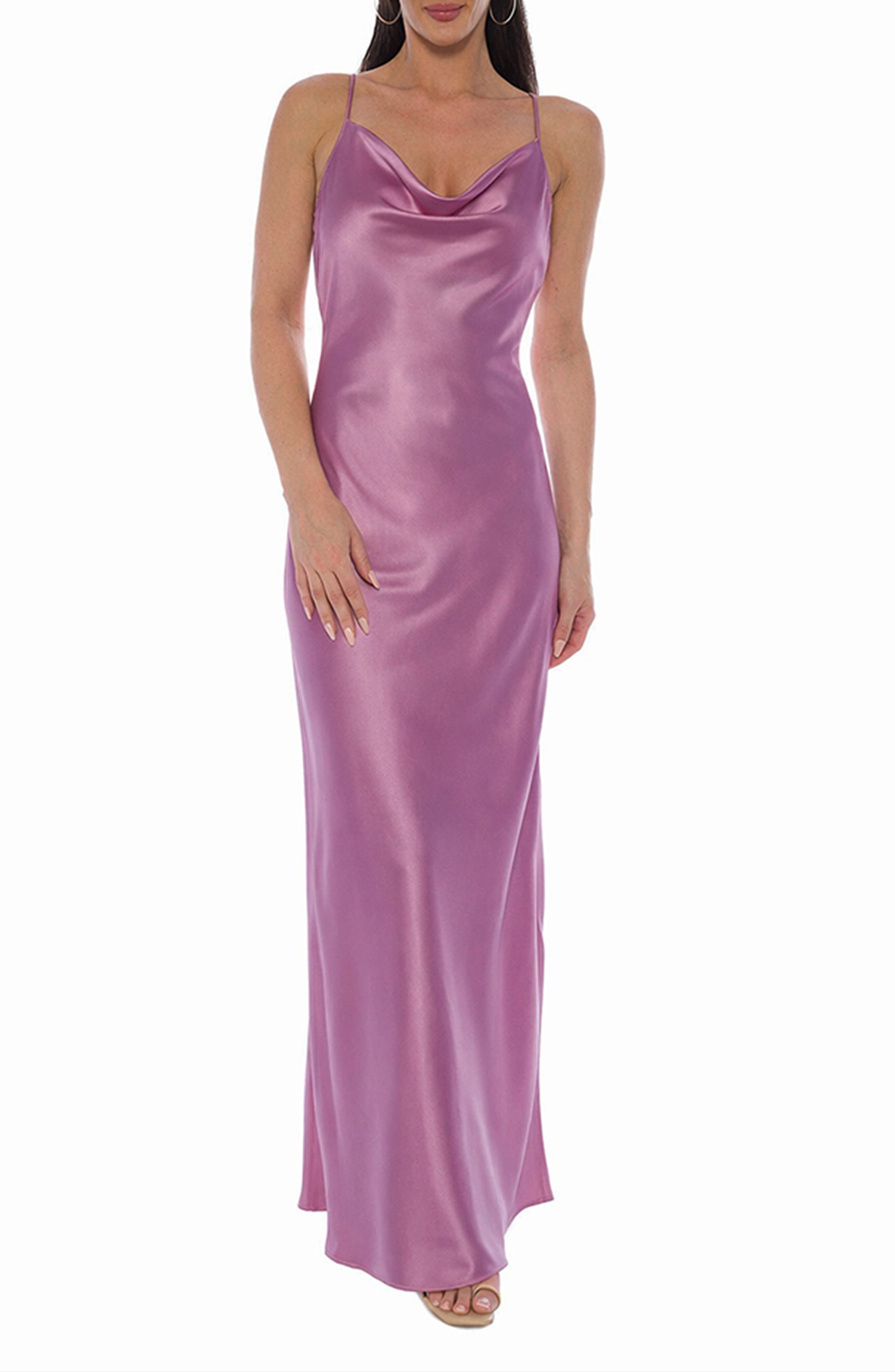 Sleeveless Cowl Neck Satin Maxi Dress - image 5