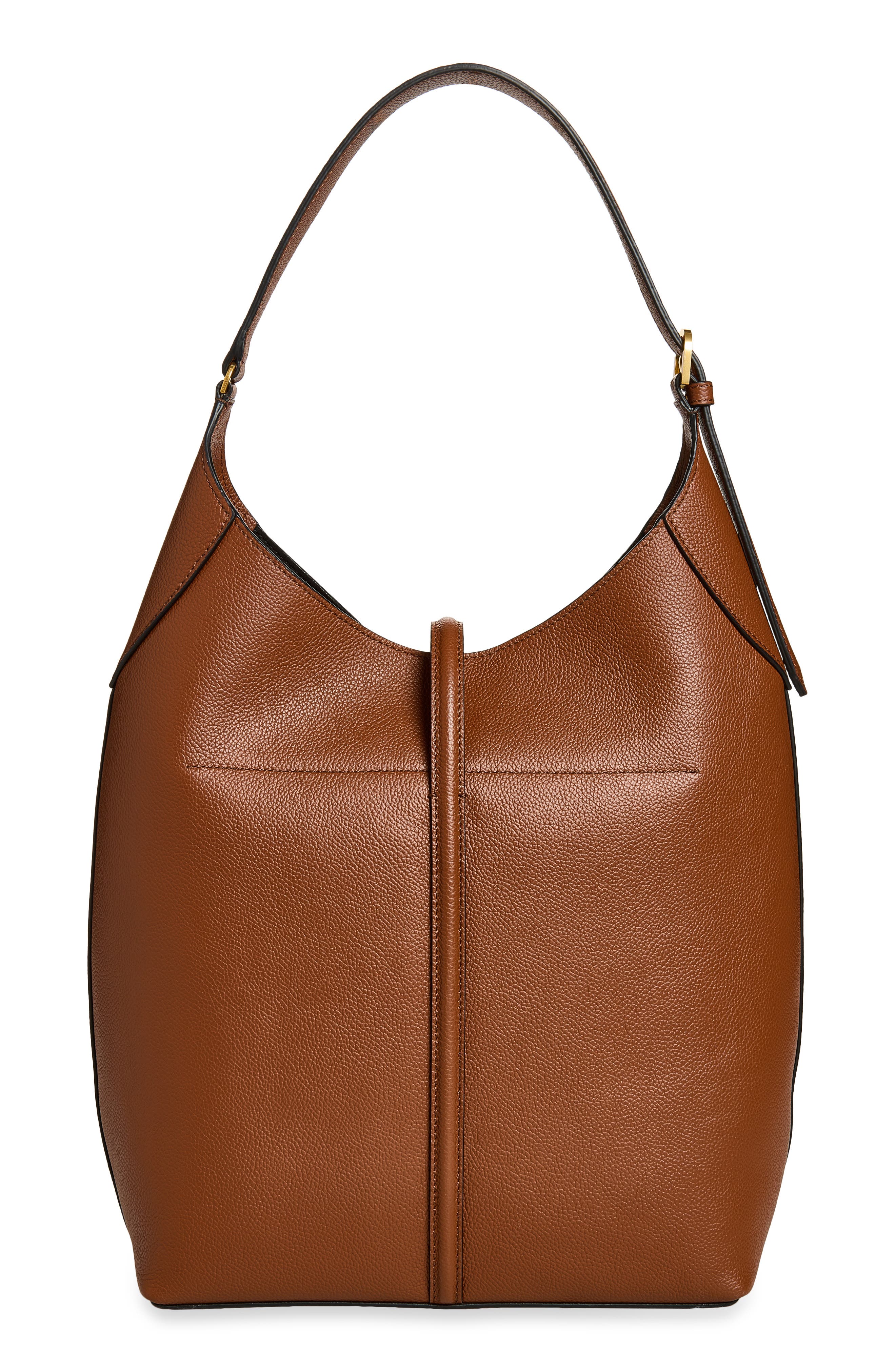 The Large Siena Leather Bucket Bag, Alternate, color, TAN