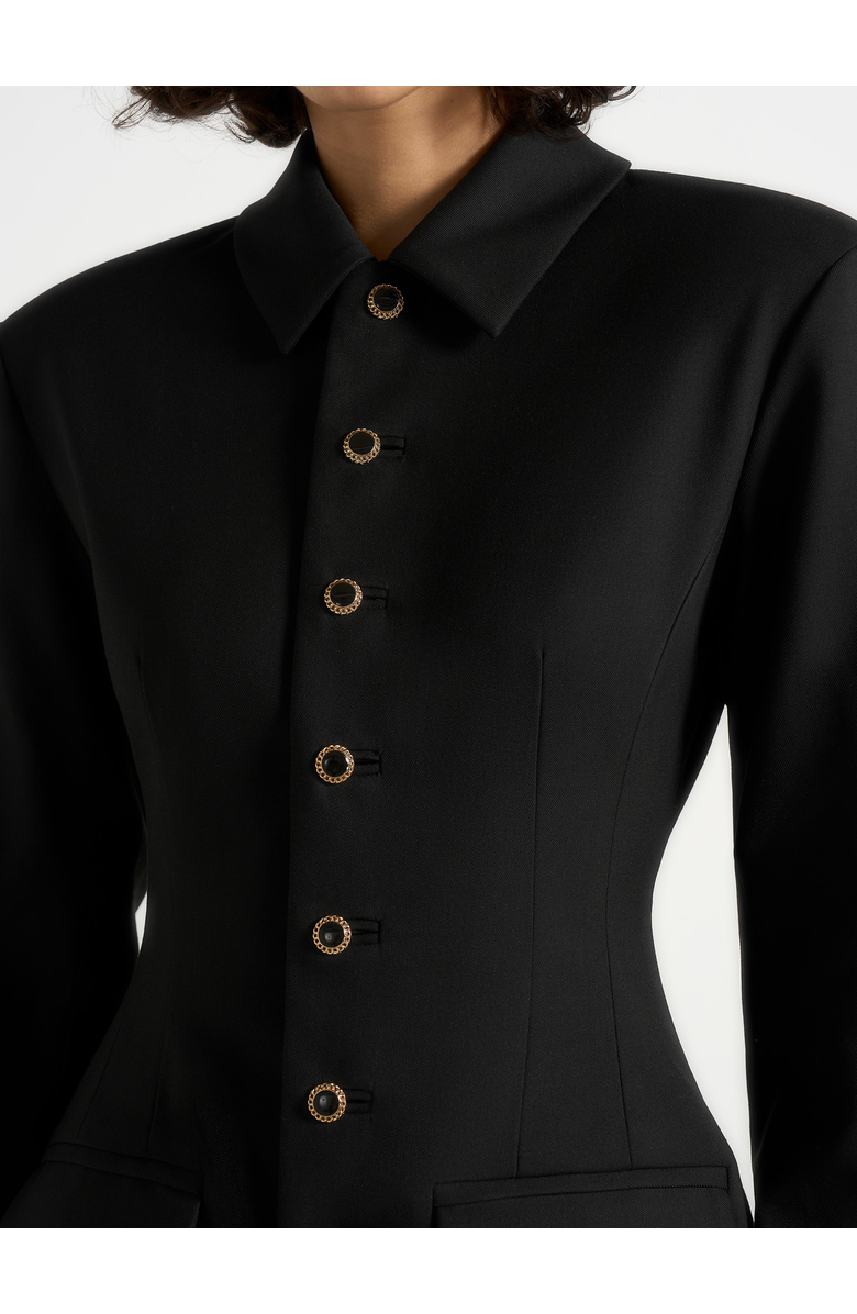 Manière De Voir Amelie Hourglass Button Up Blazer Dress, Alternate, color, Black
