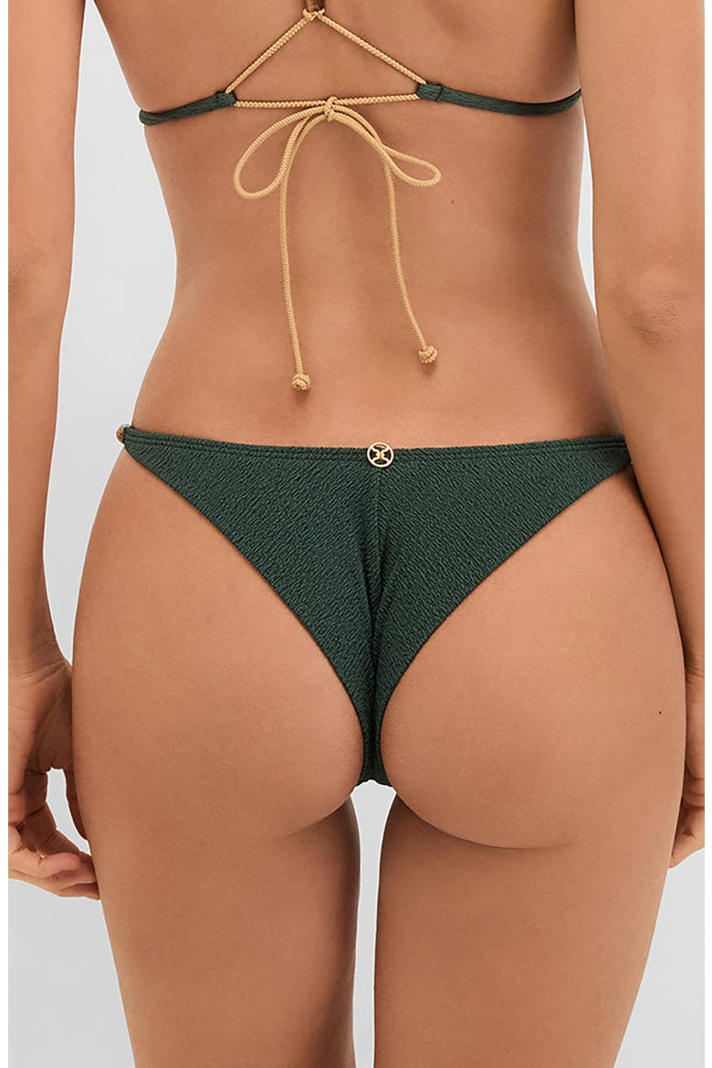 Firenze April Crinkle T-Back Bikini Top, Alternate, color, GREEN