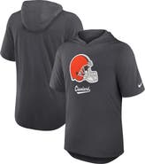 Nike Men's Nike Anthracite Cleveland Browns Tri-Blend Performance Hoodie T-Shirt