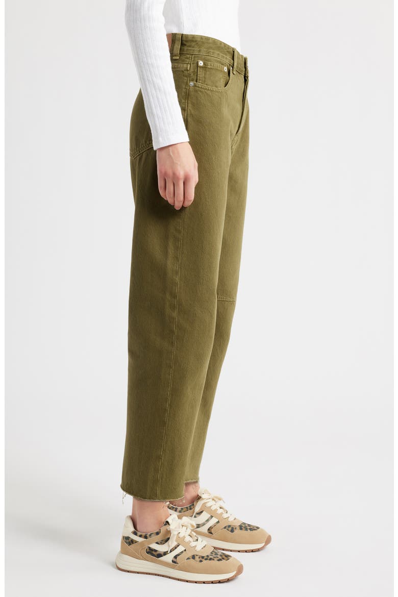 Darted Barrel Jeans, Alternate, color, KALE