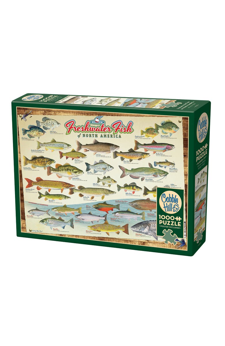 Cobble Hill Freshwater Fish Of North America 1000 Piece Puzzle, Main, color, Multicolored