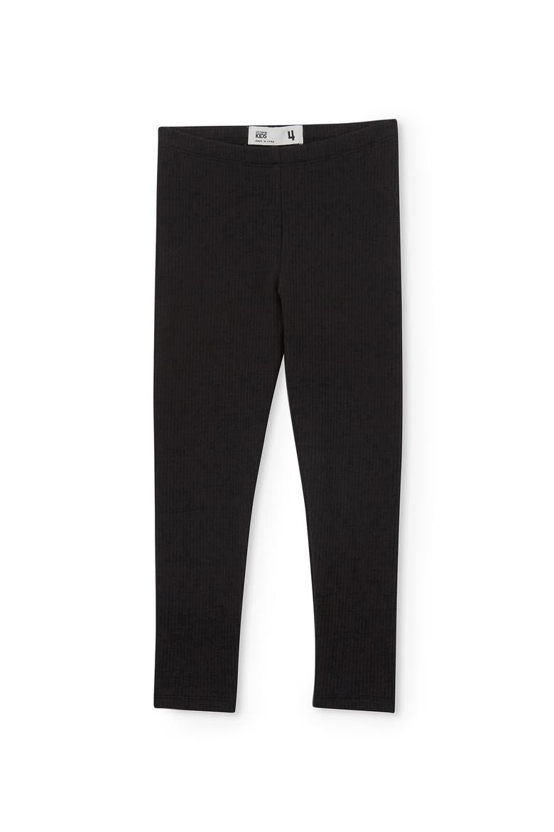 Kid's Fleece Legging, Alternate, color, Black Rib